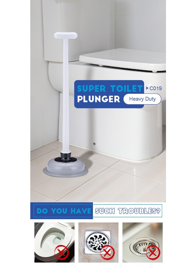 PAACHU Toilet Plunger Rubber Plastic Strong Suction Efficient Toilet Drain Plunger for Bathroom - Image 2